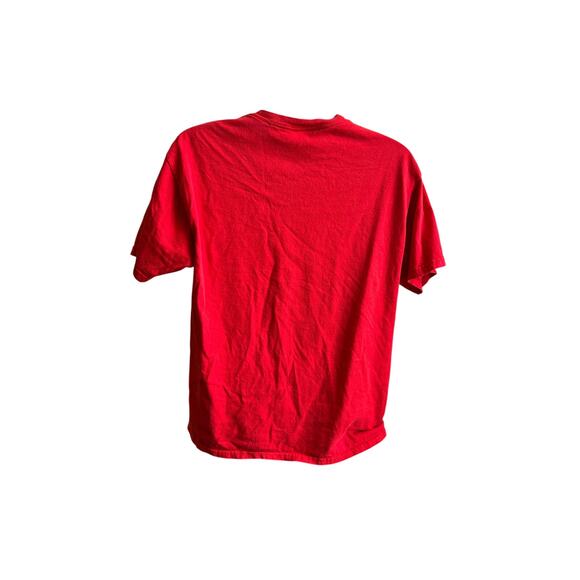 đź§ż Mishka Unisex L Red Graphic Tee Skyway Trippers Cyrillic Y2K Skate Streetwear - Picture 3 of 4